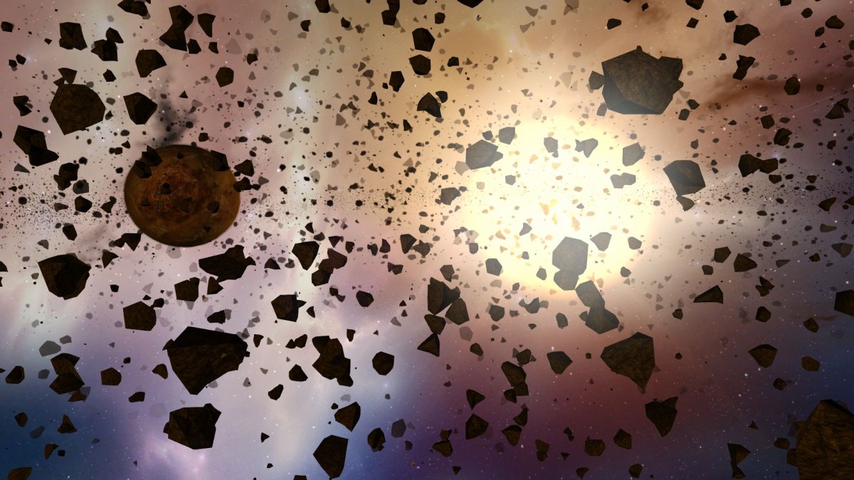 Asteroid fields in Omega-11