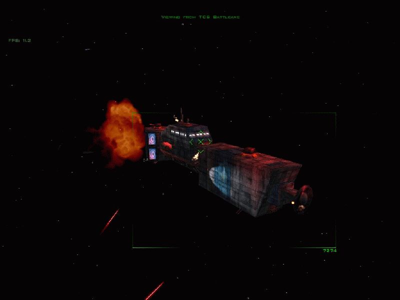 Confederation capship Caernaven under fire