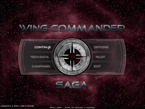 Wing Commander Saga Main menu screen