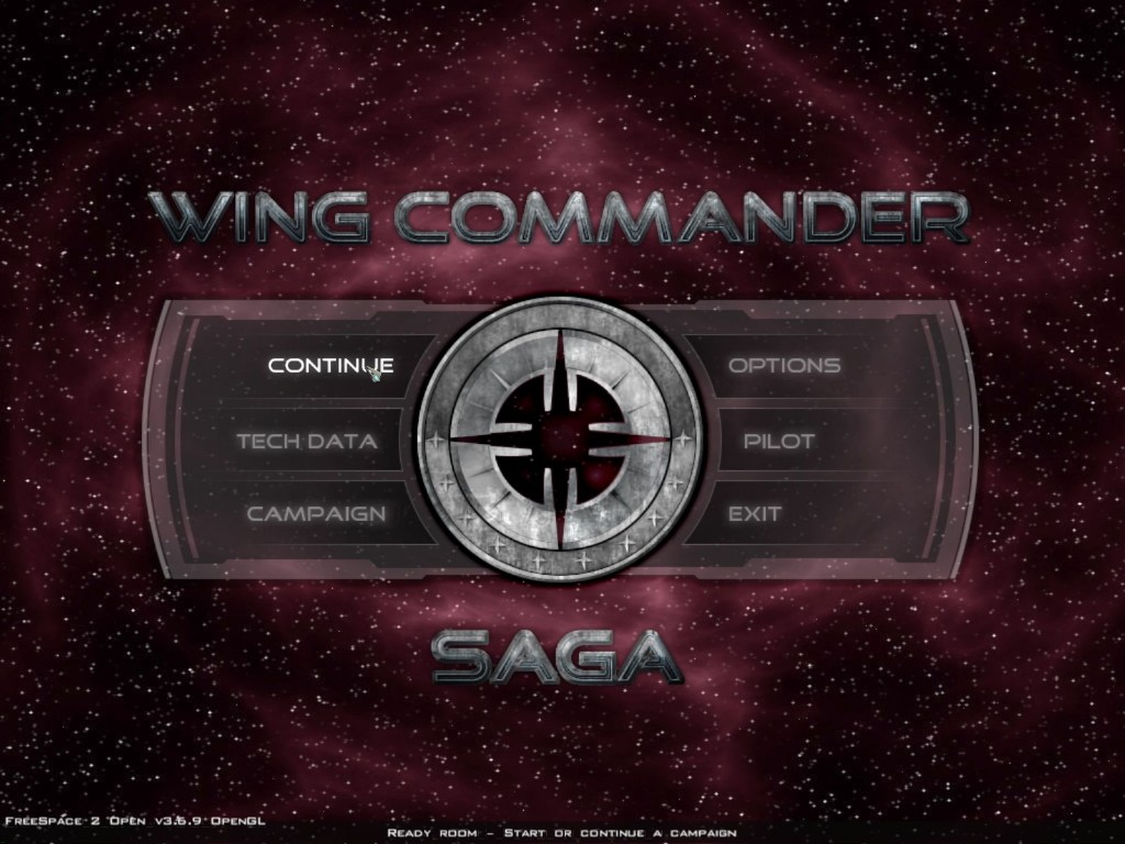 Wing Commander Saga Main menu screen