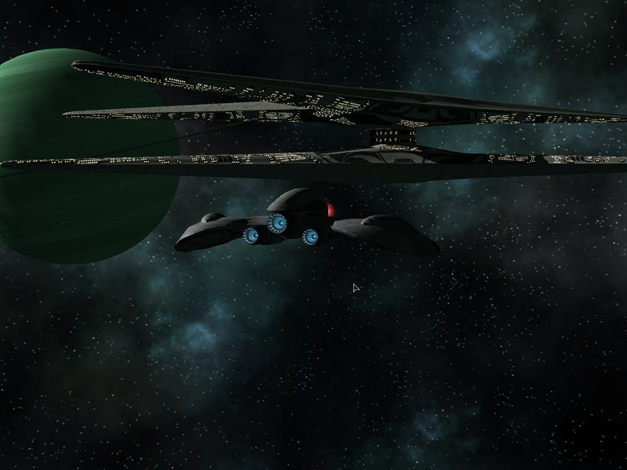 Cylon raider patrol near baseship