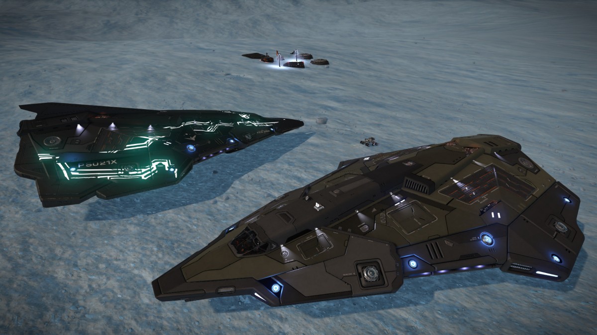 In my SRV at one local small settlement with docked NPC Python