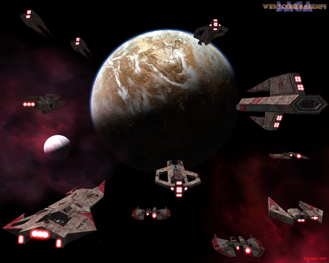 Fleet of Kilrathi capships