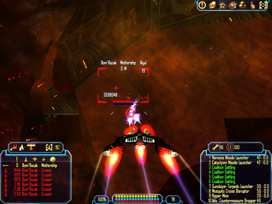 Attacking a Dom'Razak Mothership.