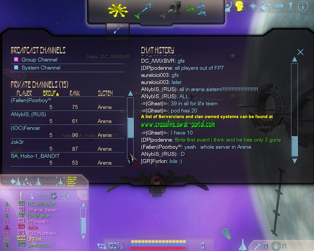 100% of online players in Arena, screen 2