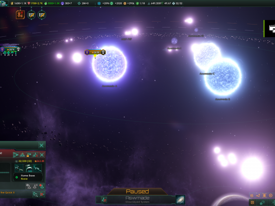 Stellaris: Nanite Homeworld fleets blowing up at same time once their base was gone.