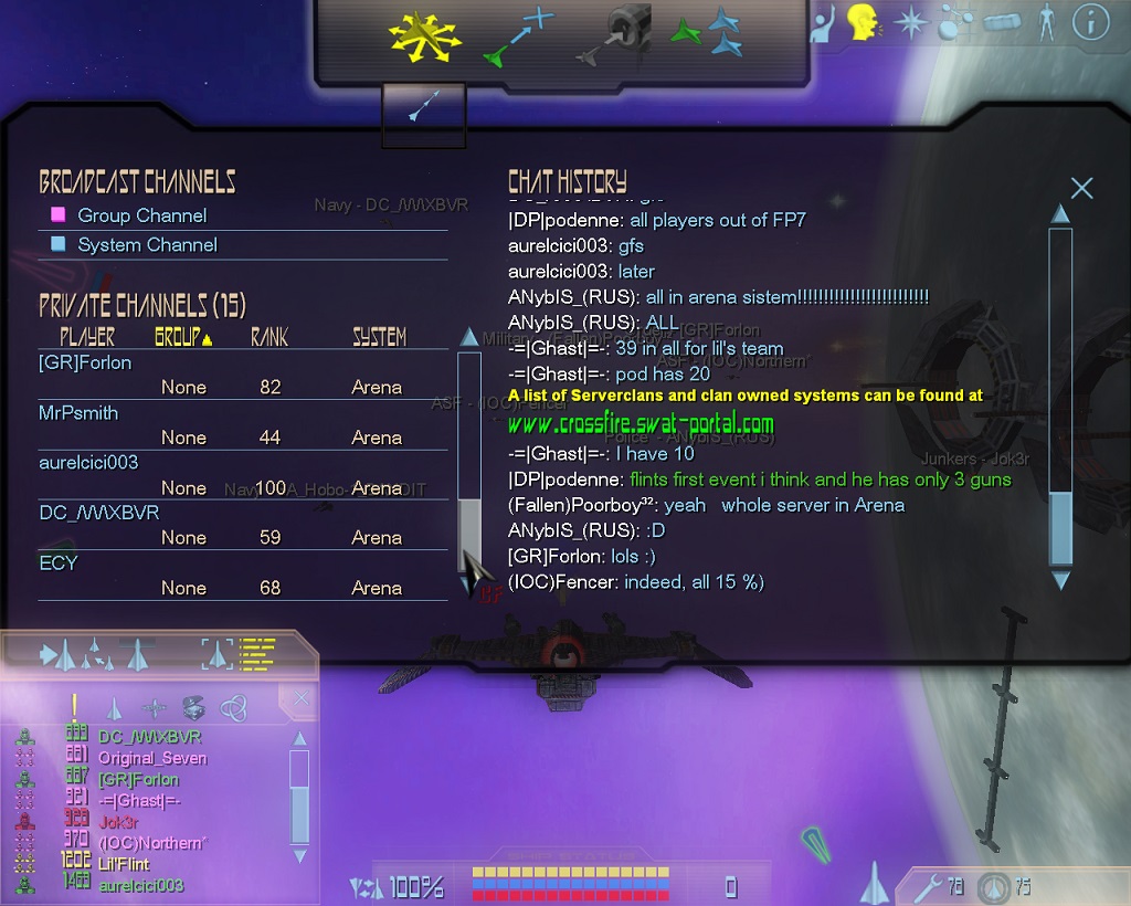 100% of online-players in Arena, screen 3