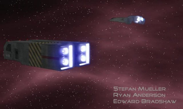 Intro 7 - Confederation space shuttle with escort