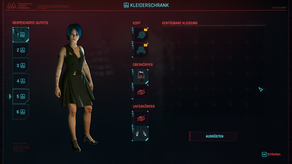 Cyberpunk 2077 - Wardrobe (Evening Dress)