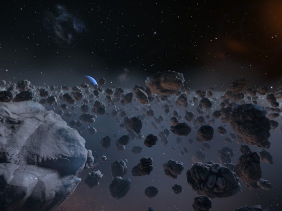 Ice asteroid field