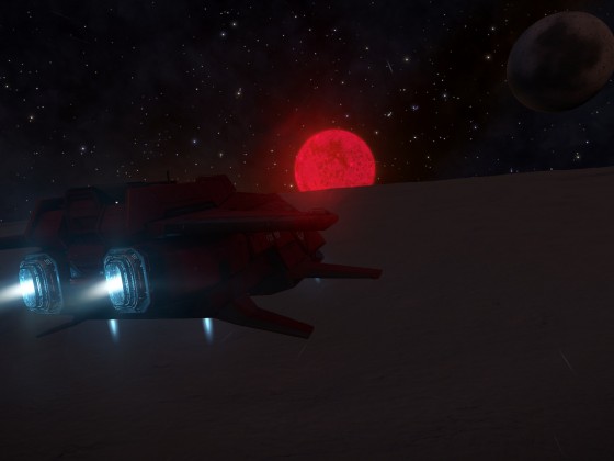 Horizons - High flight above planet dark side