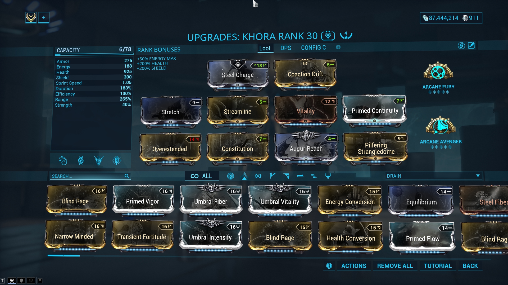 Warframe Khora Prime Strangledome Build (1 Forma) 