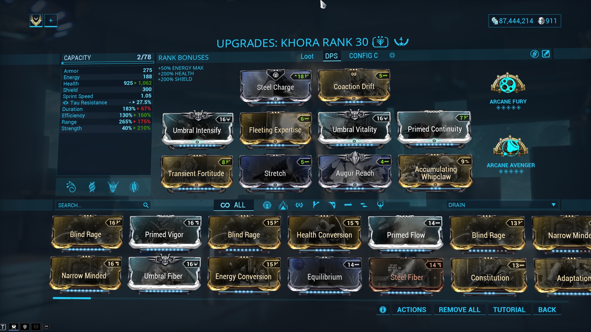 Warframe Khora Prime Strangledome Build (1 Forma) 